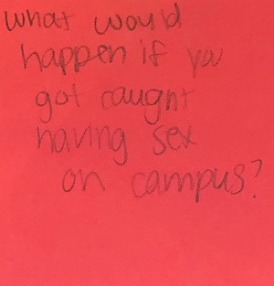 What would happen if you got caught having sex on campus?