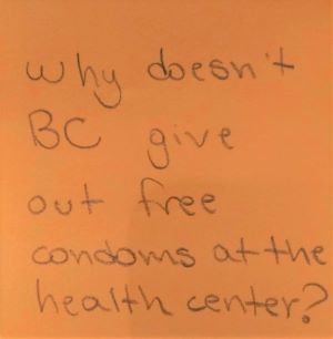 Why doesn't BC give out free condoms at the health center?