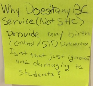 Why doesn't any BC service (not SHC) provide any birth control/STD prevention. Isn't that just ignorant and damaging to students?