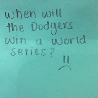 When will the Dodgers win a World Series? :-(