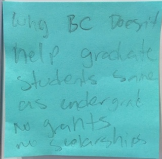 Why BC doesn't help graduate students same as undergrad no grants no scholarships