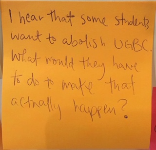 I hear that some students want to abolish UGBC. What would they have to do to make that actually happen?
