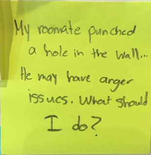 My roommate punched a hole in the wall... He may have anger issues. What should I do?