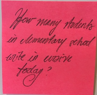 How many students in elementary school write in cursive today?