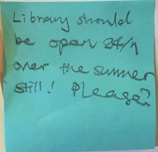 Library should be open 24/5 over the summer still! Please?