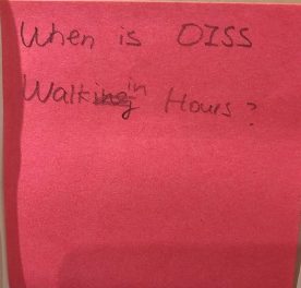 When is OISS Walk in Hours?