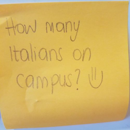 How many Italians on campus?