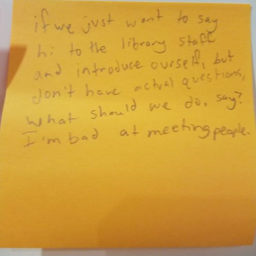 if we just want to say hi to the library staff … – The Answer Wall