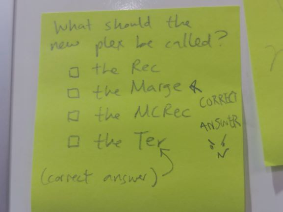 What should the new plex be called? "The Rec" "The Marge" "The McRec" "The Ter"
