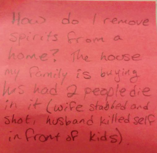 How do I remove spirits from a home? The house my family is buying has had 2 people die in it ( wife stabbed and shot, husband killed self in front of kids)