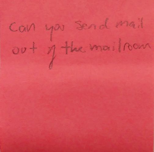 Can you send mail out in the mailroom
