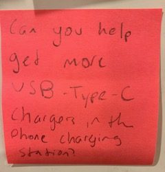 Can you help get more USB Type-C chargers in the phone charging station?