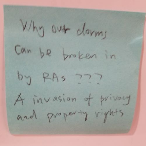 Why our dorms can be broken in by RAs??? A invasion of privacy and property rights