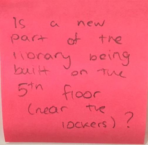 Is a new part of the library being built on the 5th floor (near the lockers)?