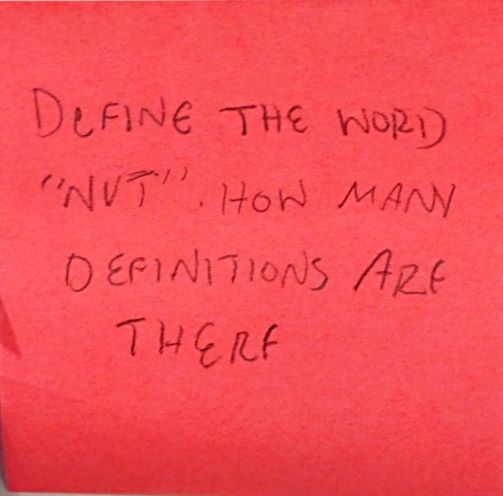 Define the word "Nut". How many definitions are there