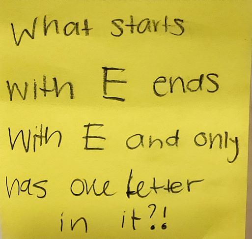 What starts with E ends with E and only has one letter in it?!
