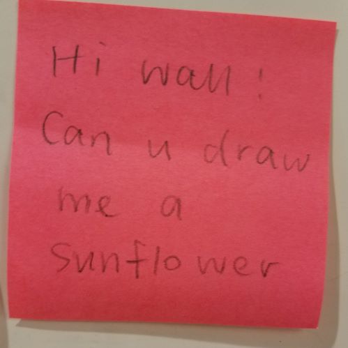 Hi Wall! Can u draw me a sunflower?
