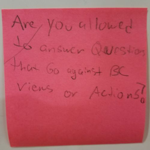 Are you allowed to answer Questions that Go against BC Views or Actions?