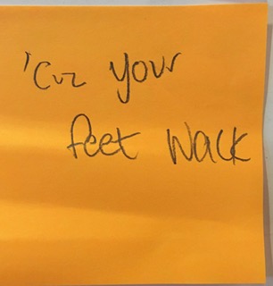 'cuz your feet wack