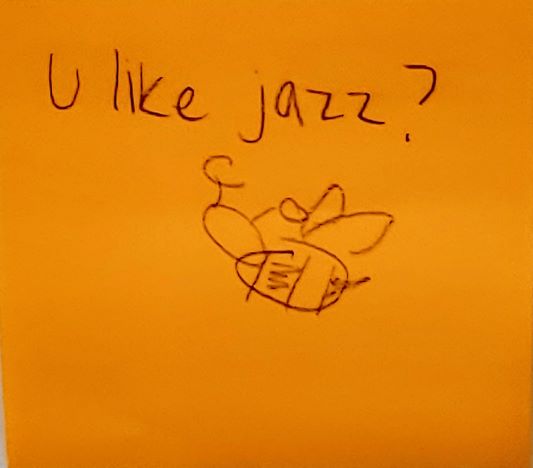 U like Jazz? (Drawing of a bee)