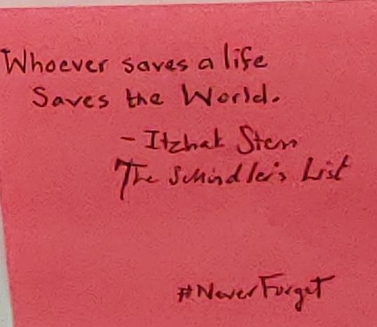 Whoever saves a life saves the world. -Itzhak Stein #NeverForget
