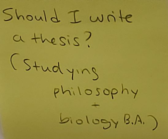 Should I write a thesis? (Studying philosophy + biology B.A.)