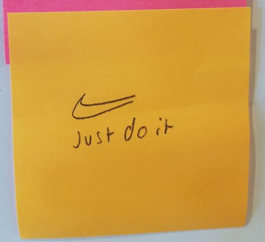 [Nike symbol] Just do it