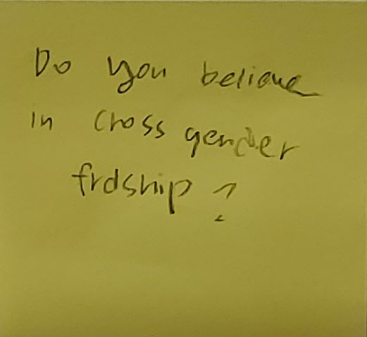 Do you believe in cross gender friendship?