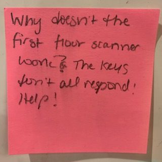 Why doesn't the scanner on the first floor work? The Keys don't all respond! Help!