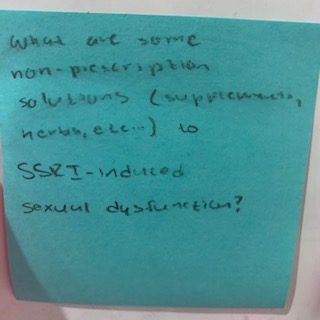 what are some non-prescription solutions (supplement, herbs, etc....) to SSRI-induced sexual dysfunction?