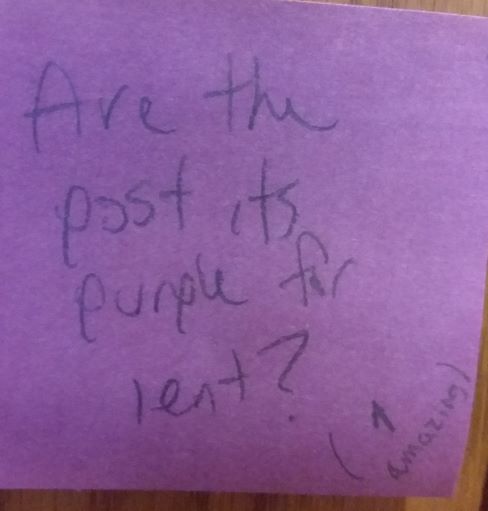 Are the post its purple for lent? (^amazing)