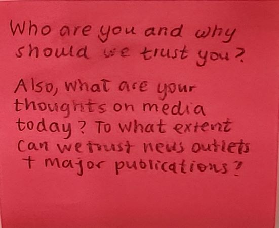 Who are you and why should we trust you? Also, what are your thoughts on media today? To what extent can we trust news outlets + major publications?