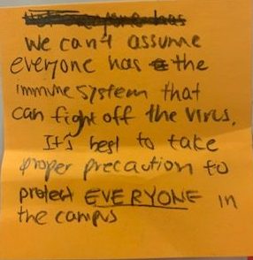we can't assume everyone has the proper immune system that can fight off the virus. It's best to take proper precaution to protect EVERYONE in the campus.