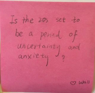 Is the 20's set to be a period of uncertainty and anxiety? ❤️ Wall