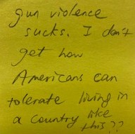 gun violence sucks. I don't get how American can tolerate living in a country like this??