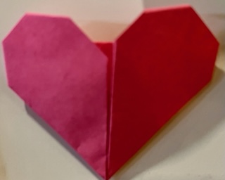 Origami heart made of a post-it