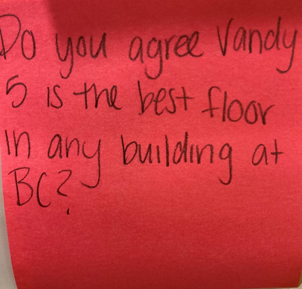 Do you agree Vandy 5 is the best floor in any building at BC?