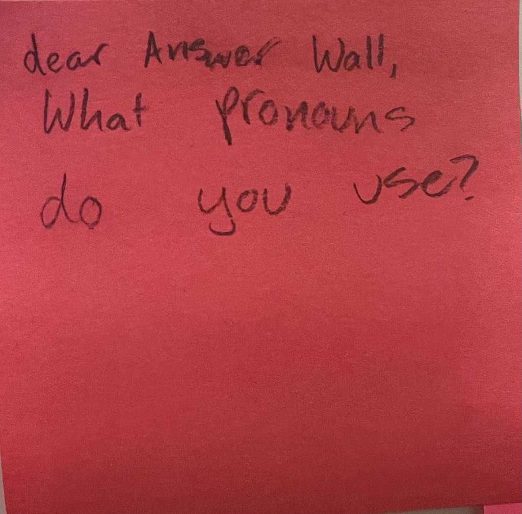 Dear Answer Wall, what pronouns do you use?