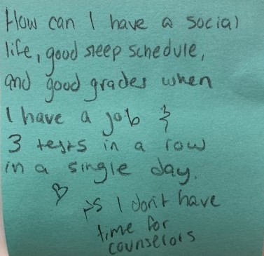 How can I have a social life, good sleep schedule, and good grades when I have a job & 3 tests in a row in a single day.❤ ps I don't have time for counselors 