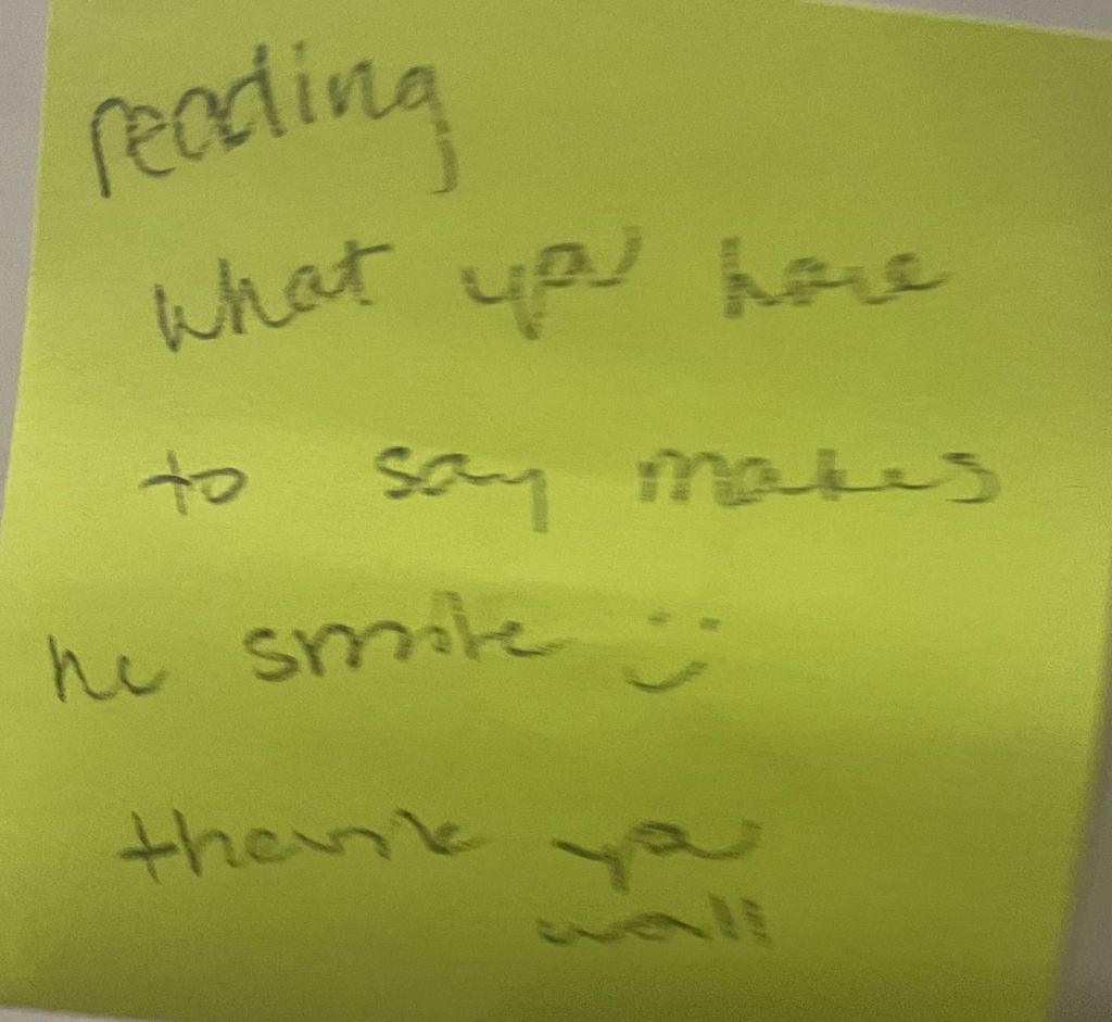 Reading what you have to say makes me smile :) thank you wall – The ...