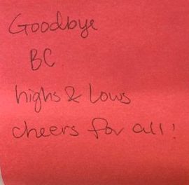 Goodbye BC highs & Lows cheers for all!