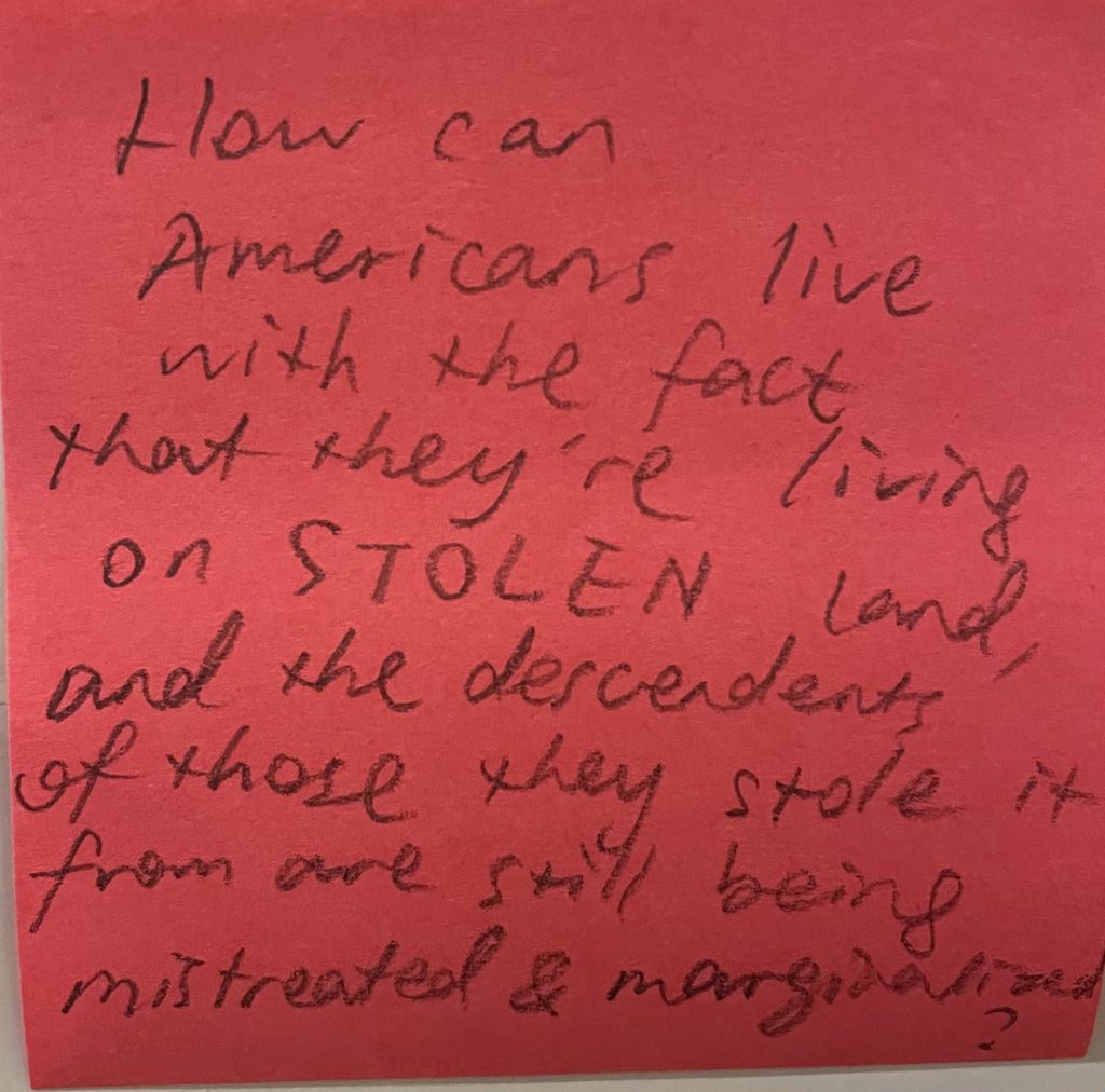 How can Americans live with the fact that they're on STOLEN land, and the descendents of those they stole it from are still being mistreated & marginalized?