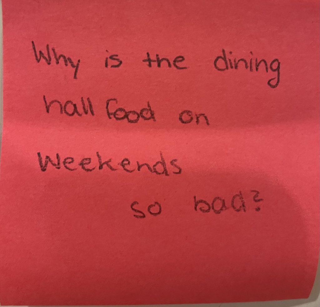 Why is the dining hall food on weekends so bad?