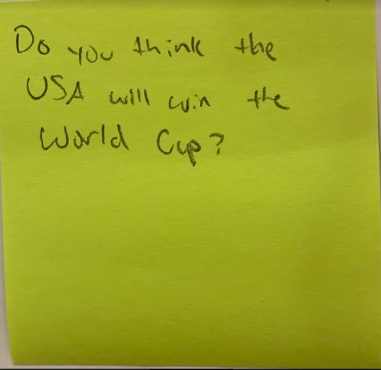 Do you think the USA will win the World Cup?