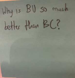 Why is BU so much better than BC?