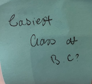 Easiest Class At B.C.? – The Answer Wall