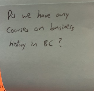 Do we have any courses on business history in BC?