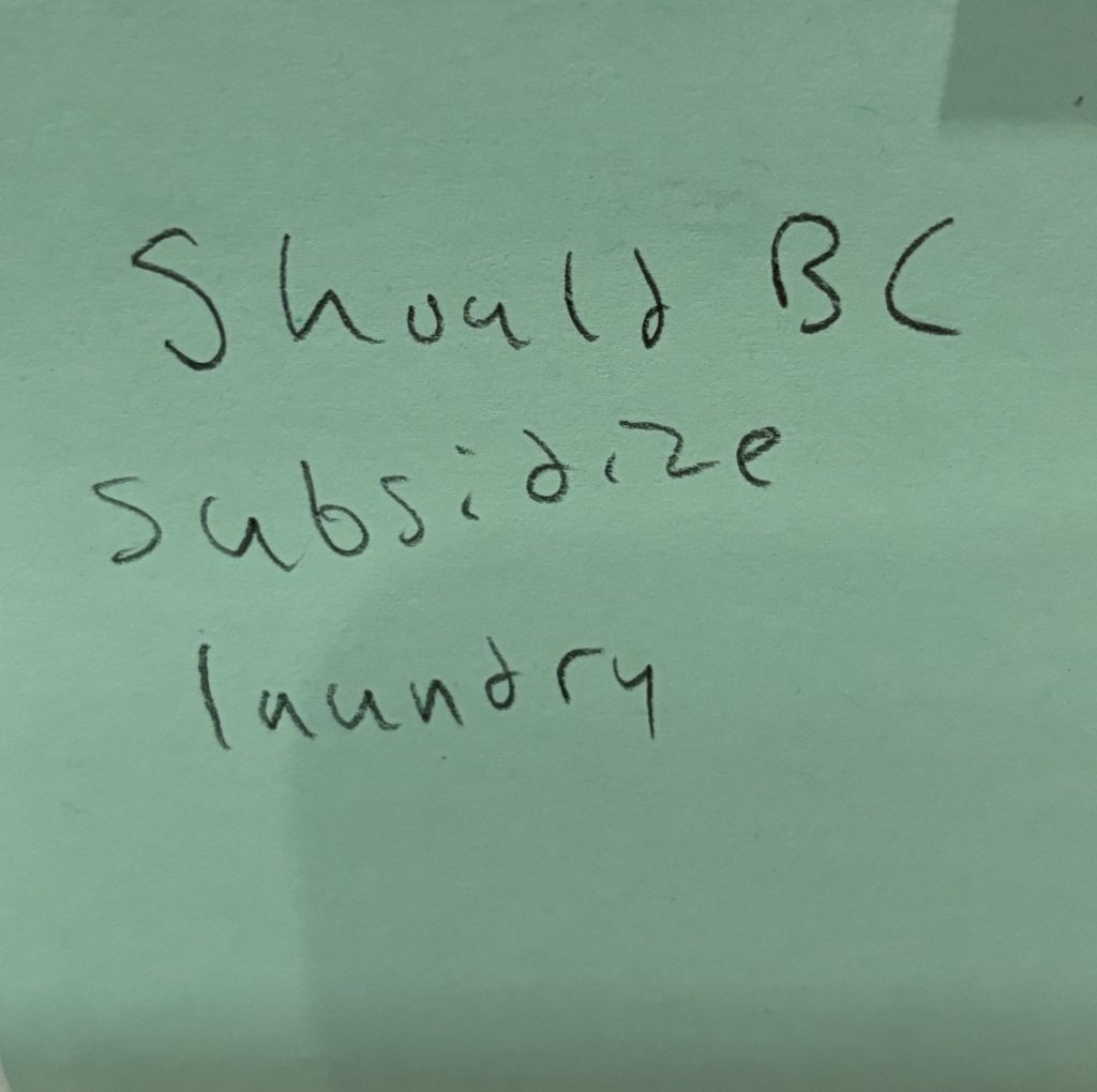 Should BC subsidize laundry?