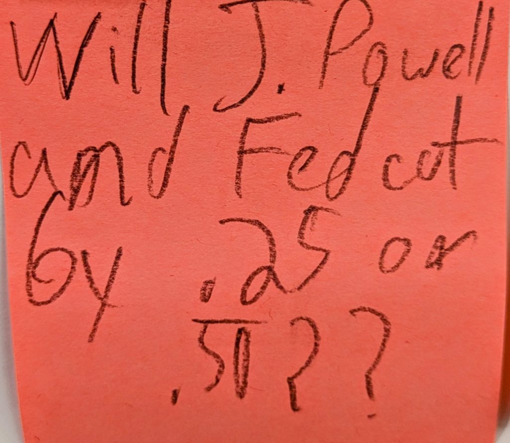 Will J. Powell and the Fed cut by .25 or .50??