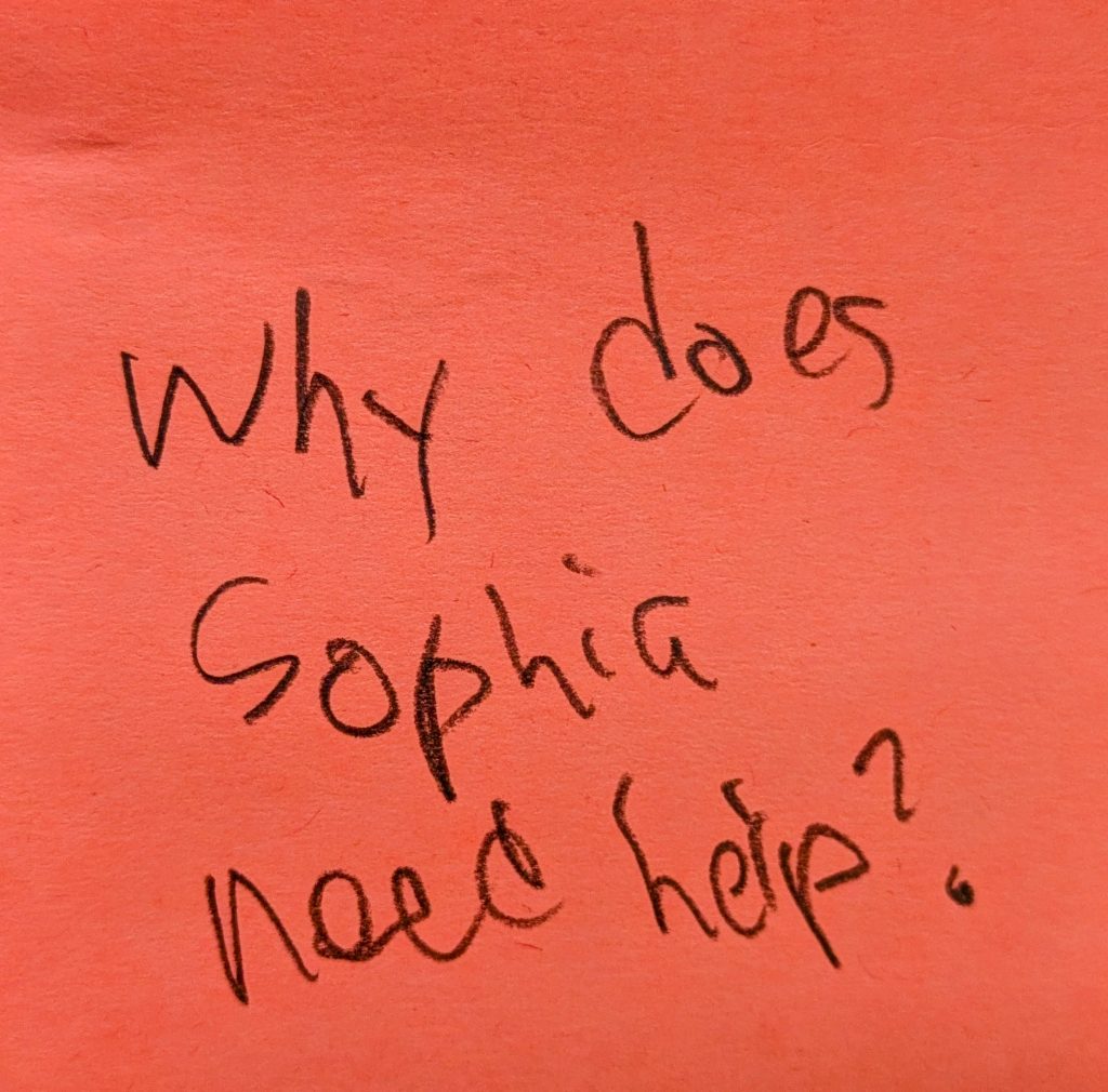 Why does Sophia need help?